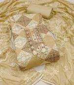 Women's multi handwork cembric cotton dress material