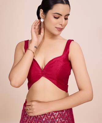 Embellished wine color  bollywood georgette saree with unstiched blouse 5