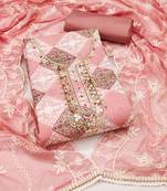 Women's multi handwork cembric cotton dress material