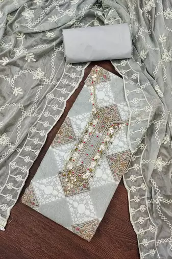Women's multi handwork cotton dress material