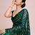 Embellished green color  bollywood georgette saree with unstiched blouse