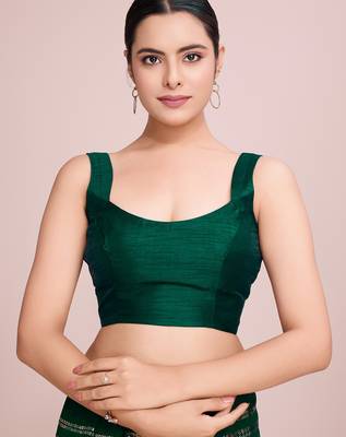 Embellished green color  bollywood georgette saree with unstiched blouse 5