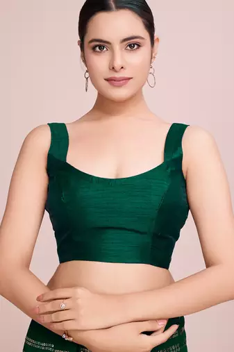 Embellished green color  bollywood georgette saree with unstiched blouse
