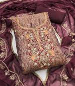 Women's multi handwork cotton silk dress material