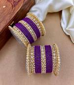 Velvet dot metal bangle set