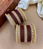 Velvet dot metal bangle set