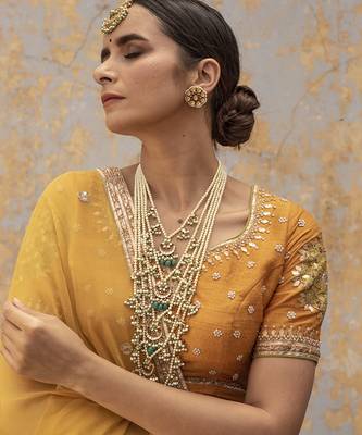 yellow embroidered silk Lehenga 3