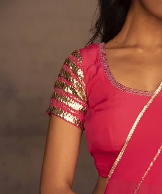 pink embroidered silk Lehenga 2