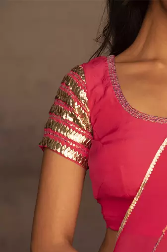 pink embroidered silk Lehenga