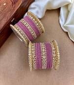 Velvet dot metal bangle set