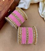Velvet dot metal bangle set