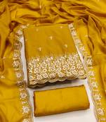 Women's mehandi unstitched embroiderd georgette dress material