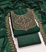 Women's green embroiderd georgette dress material