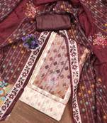 Women's multi unstitched printed organza dress material 