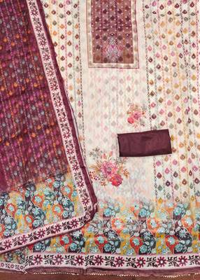 Women's multi printed organza dress material 2
