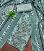 Women's multi unstitched embroiderd cotton dress material
