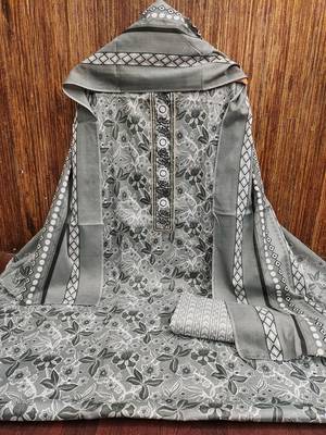 Women's multi embroiderd cotton dress material 3