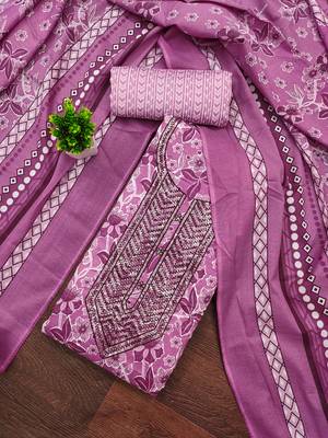Women's multi embroiderd cotton dress material 1