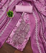 Women's multi unstitched embroiderd cotton dress material
