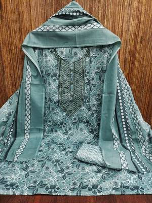 Women's multi embroiderd cotton dress material 3