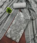 Women's multi embroiderd cotton dress material