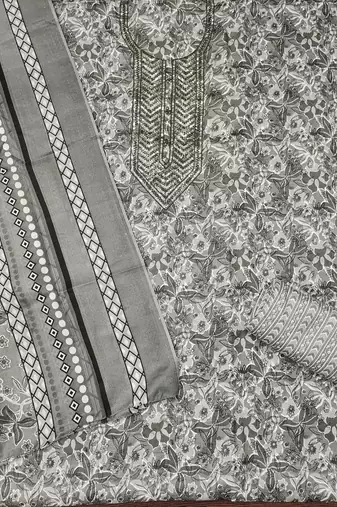 Women's multi embroiderd cotton dress material