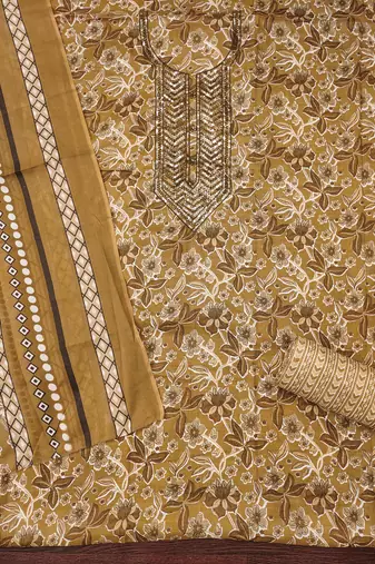 Women's multi embroiderd cotton dress material