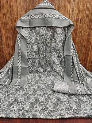 Women's multi embroiderd cotton dress material 3