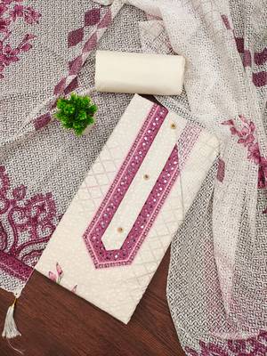 Women's multi embroiderd cotton dress material 1