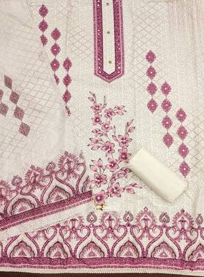 Women's multi embroiderd cotton dress material 2
