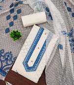 Women's multi unstitched embroiderd cotton dress material 