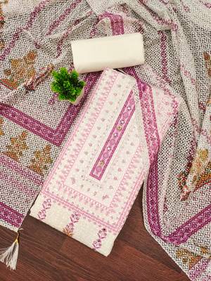 Women's multi embroiderd cotton dress material 1