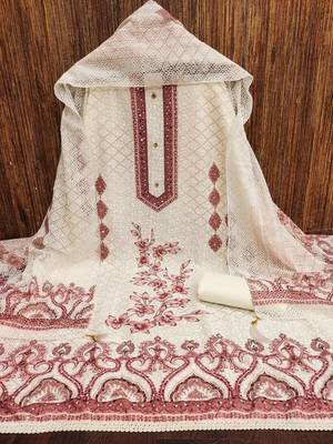 Women's multi embroiderd cotton dress material 3