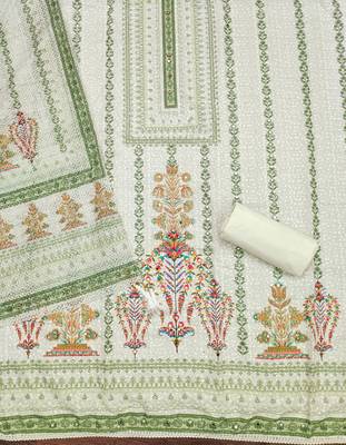 Women's multi embroiderd cotton dress material 2