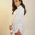 white printed italian sathin shirt