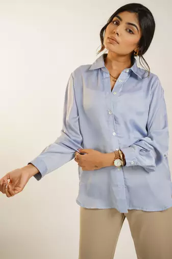 Oinon pink italin sathin shirt