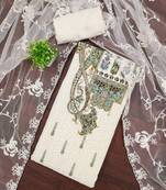 Women's multi embroidered georgette dress material