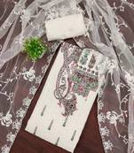 Women's multi embroidered georgette dress material