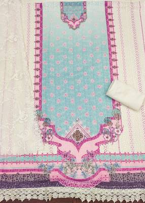 Women's multi embroidered georgette dress material 2
