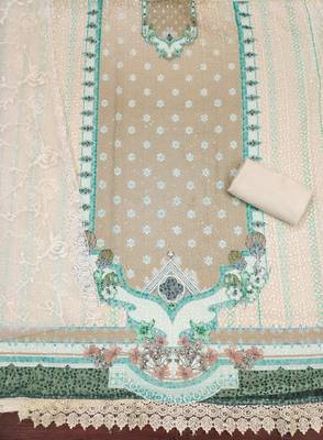 Women's multi embroidered georgette dress material 2