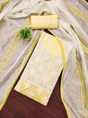 Women's multi embroidered modal silk dress material 1