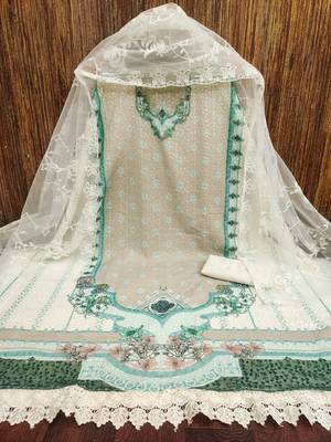 Women's multi embroidered georgette dress material 3