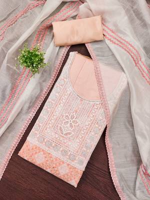 Women's multi embroidered modal silk dress material 1