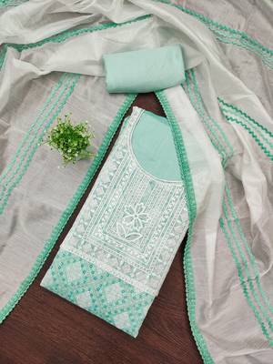 Women's multi embroidered modal silk dress material 1