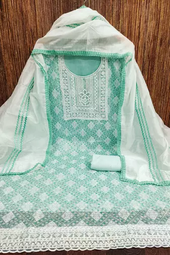 Women's multi embroidered modal silk dress material