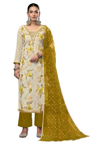Women's multi unstitched embroidered viscose banarasi dress material 