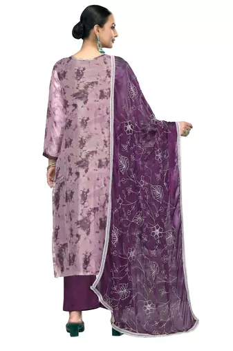 Women's multi embroidered organza banarasi dress material