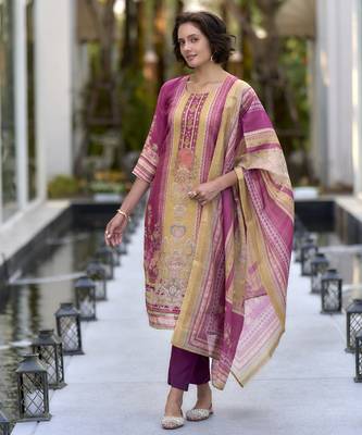 Women's Gorgeous Silk Blend Embroidery Straight Kurta with Pant And Dupatta Set 5
