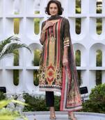 Women's Gorgeous Silk Blend Embroidery Straight Kurta with Pant And Dupatta Set