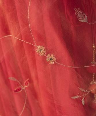 pink plain cotton silk lehenga 4